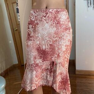 Vintage Midi / Knee Length Boho Paisley Patterned Skirt